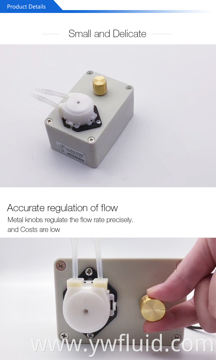 YWfluid Ajustable Flow rate 0~100ml/min Multipurpose Micro Dosing Peristaltic pump with Stepper motor used for lab equipment